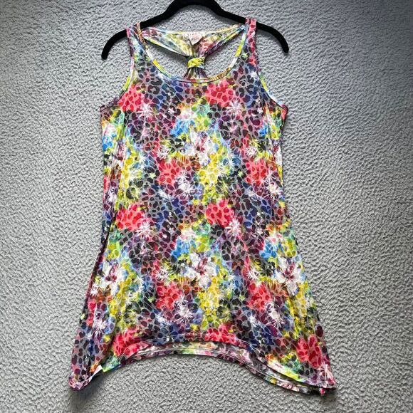 OP Tank Top Shirt Womens Large (11-13) Floral Colorful Sheer Sleeveless - Picture 1 of 11